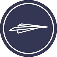 paper plane circular icon vector