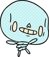 cartoon kawaii cute dead skeleton vector