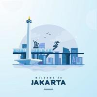Flat design Welcome to Jakarta City
