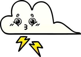 gradient shaded cartoon storm cloud vector