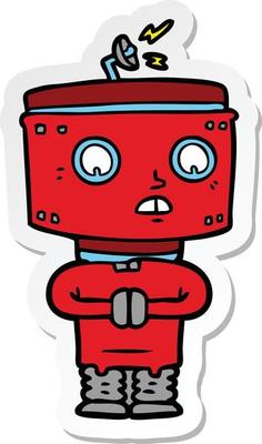 sticker of a cartoon robot