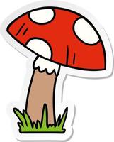 sticker cartoon doodle of a toad stool vector