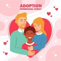 Happy Interracial Family Background Concept vector