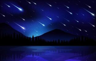 Meteor Shower Background Concept vector