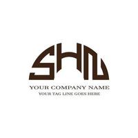 diseño creativo del logotipo de la letra shn con gráfico vectorial vector