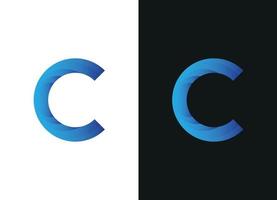 Modern and Minimal layered letter C logo, simple initial C monogram logo free vector template