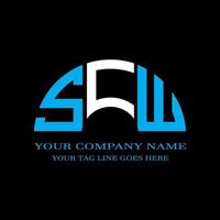 SCW letter logo creative design with vector graphic