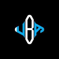 diseño creativo del logotipo de la letra uba con gráfico vectorial vector
