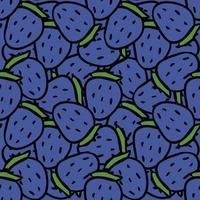 Seamless strawberry pattern. Doodle vector with strawberry icons. Vintage strawberry pattern