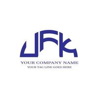 diseño creativo del logotipo de la letra ufk con gráfico vectorial vector