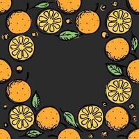 Seamless orange pattern with place for text. Colored orange fruit background vector