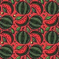 seamless watermelon pattern. colored vector doodle illustration with watermelon. pattern with watermelon