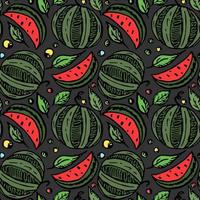 seamless watermelon pattern. colored vector doodle illustration with watermelon. pattern with watermelon