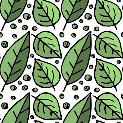 seamless pattern with green leaves. green leaves background