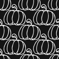 Pumpkin pattern. Seamless doodle vector with pumpkin icons. Vintage pumpkins pattern