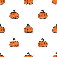 Pumpkin pattern. Seamless doodle vector with pumpkin icons. Vintage pumpkins pattern