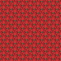 Seamless cherry pattern. Doodle vector with red cherry icons. Vintage cherry pattern