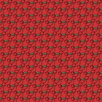 Seamless cherry pattern. Doodle vector with red cherry icons. Vintage cherry pattern