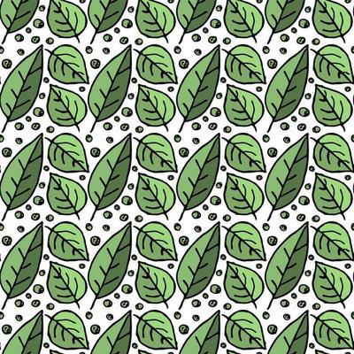 seamless pattern with green leaves. green leaves background