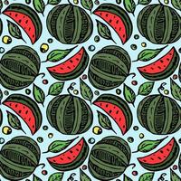 seamless watermelon pattern. colored vector doodle illustration with watermelon. pattern with watermelon