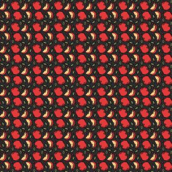 Seamless apple pattern. Colored seamless doodle pattern with red apples vector