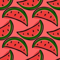 seamless watermelon pattern. vector doodle illustration with watermelon. pattern with red watermelon