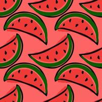 seamless watermelon pattern. vector doodle illustration with watermelon. pattern with red watermelon