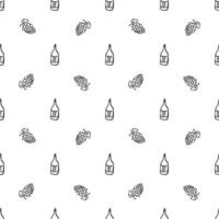seamless wine pattern. vector doodle illustration with wine and grape. pattern with wine