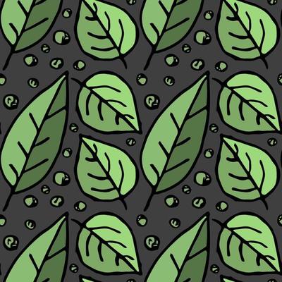 seamless pattern with green leaves. green leaves background