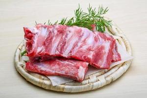 Raw pork ribs photo