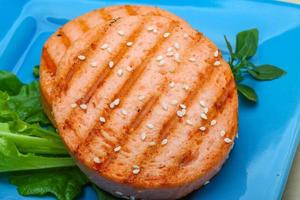 Salmon burger cutlet photo