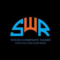 diseño creativo del logotipo de la letra swr con gráfico vectorial vector