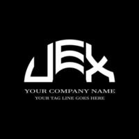Diseño creativo del logotipo de la letra uex con gráfico vectorial vector