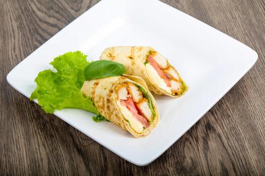 rollo de pan de pollo foto