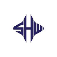 diseño creativo del logotipo de la letra shw con gráfico vectorial vector