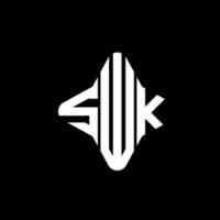 diseño creativo del logotipo de la letra swk con gráfico vectorial vector