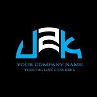 UZK letter logo creative design with vector graphic