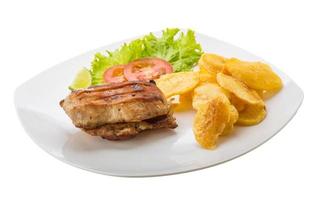 Grilled pork with potato photo