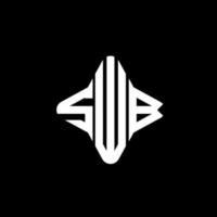 diseño creativo del logotipo de la letra swb con gráfico vectorial vector