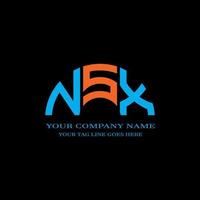 diseño creativo del logotipo de la letra nsx con gráfico vectorial vector