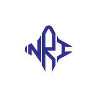 diseño creativo del logotipo de la letra nri con gráfico vectorial vector
