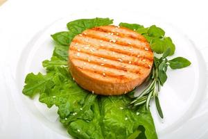 Salmon burger cutlet photo