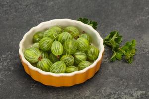 Fresh ripe green sweet gooseberry photo