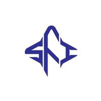 diseño creativo del logotipo de la letra sfi con gráfico vectorial vector