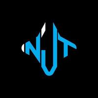 diseño creativo del logotipo de la letra njt con gráfico vectorial vector