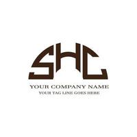 diseño creativo del logotipo de la letra shc con gráfico vectorial vector