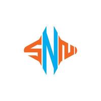 diseño creativo del logotipo de la letra snn con gráfico vectorial vector