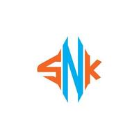 diseño creativo del logotipo de la letra snk con gráfico vectorial vector