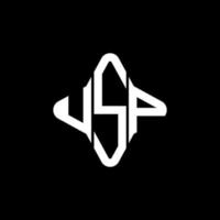 diseño creativo del logotipo de la letra usp con gráfico vectorial vector