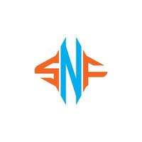 diseño creativo del logotipo de la letra snf con gráfico vectorial vector